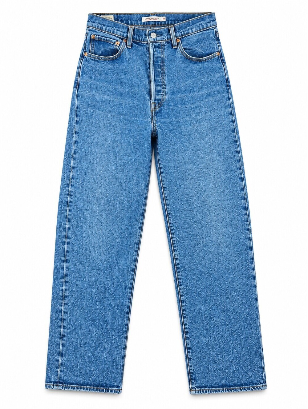 Levi’s Premium Women’s Ribcage Straight Jeans W30 L27 Button Fly Medium Wash